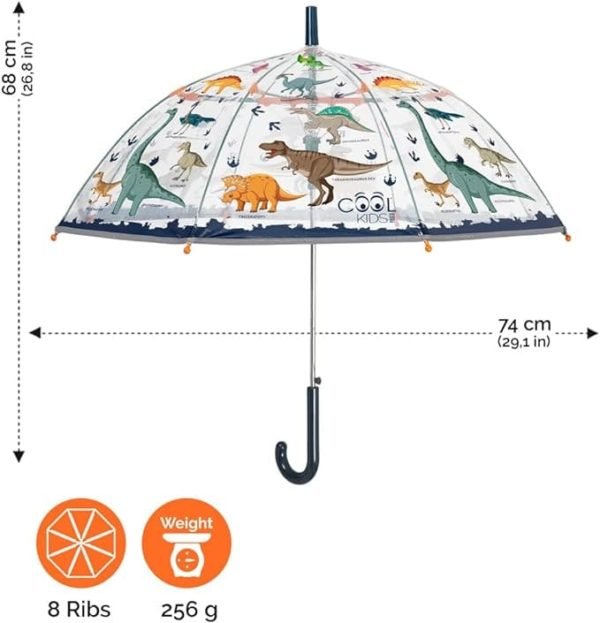 Paraguas infantil transparente dinosaurios perletti