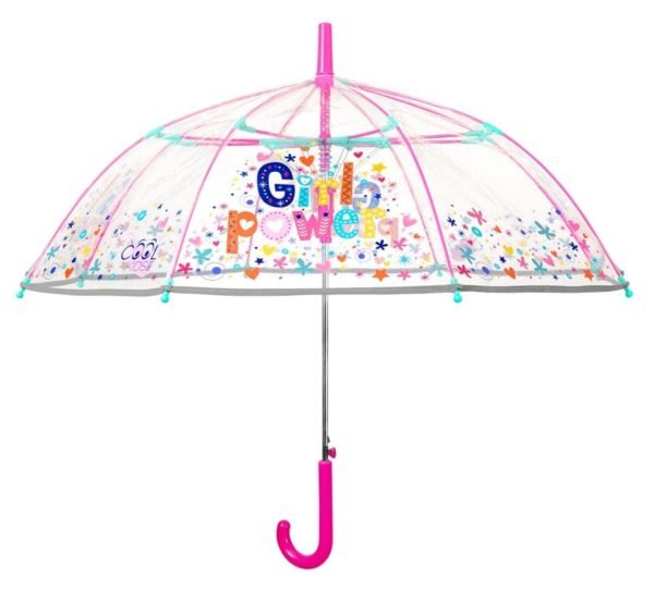 Paraguas infantil transparente girl power de perletti